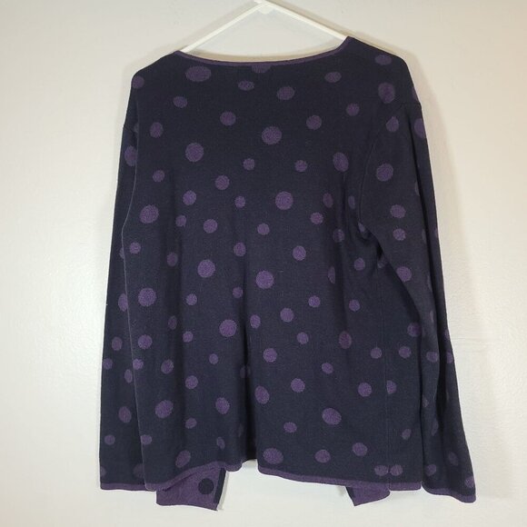 Nomadic Traders Purple Polka Dot Cotton Blend Open Front‎ Cardigan Small - Picture 5 of 5